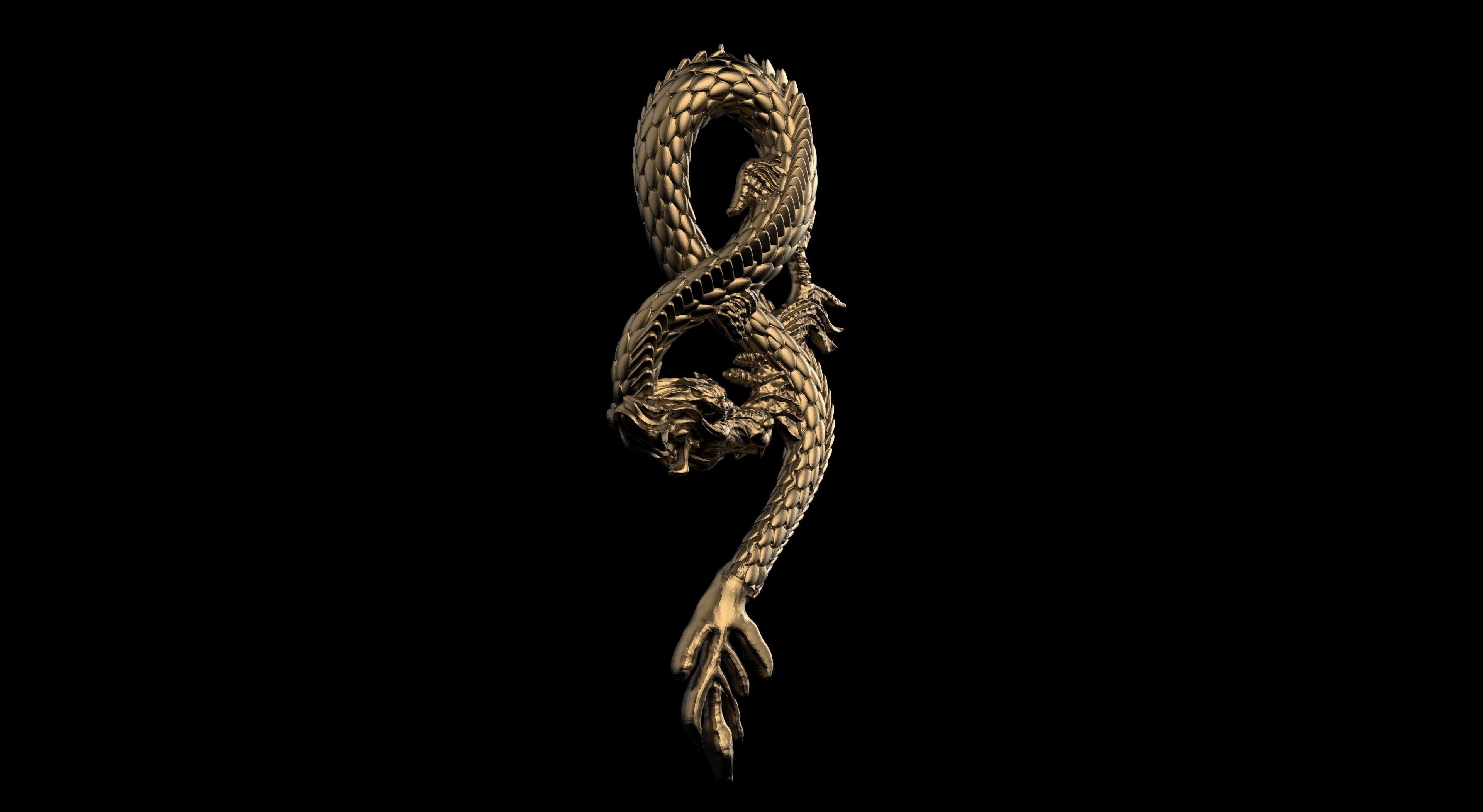 Dragon pendant 3D print model_1