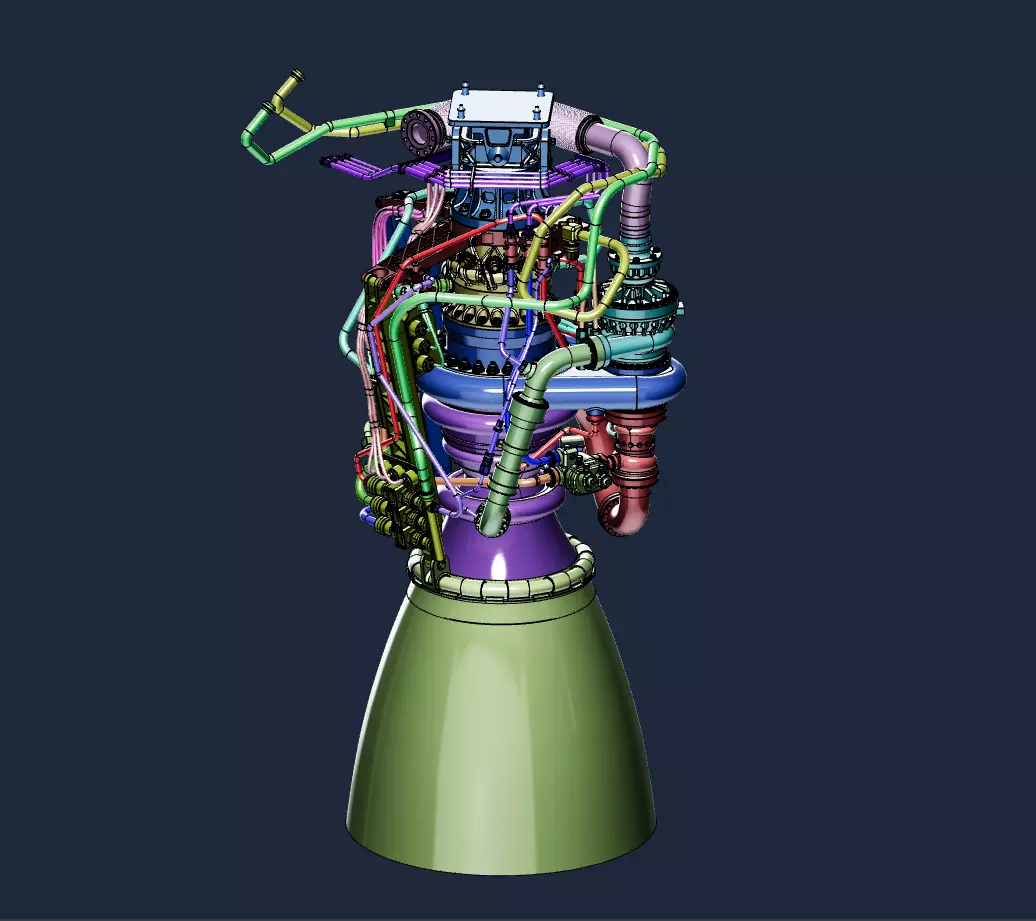 SpaceX Raptor 1 engine 3D print model_0