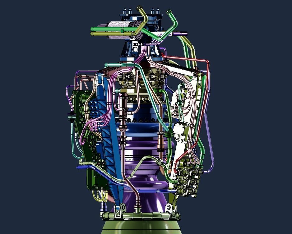 SpaceX Raptor 1 engine 3D print model_7