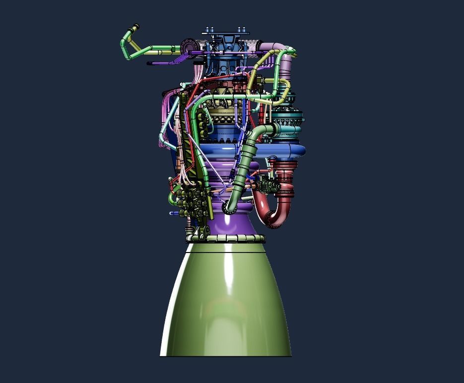 SpaceX Raptor 1 engine 3D print model_4