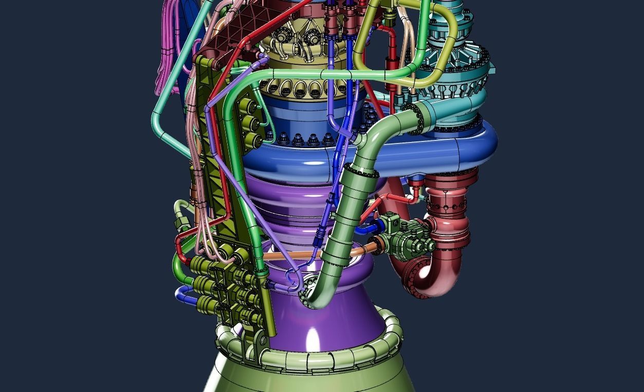 SpaceX Raptor 1 engine 3D print model_3