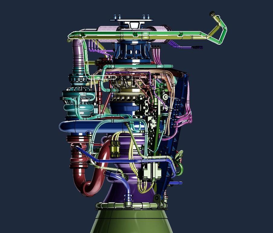 SpaceX Raptor 1 engine 3D print model_6