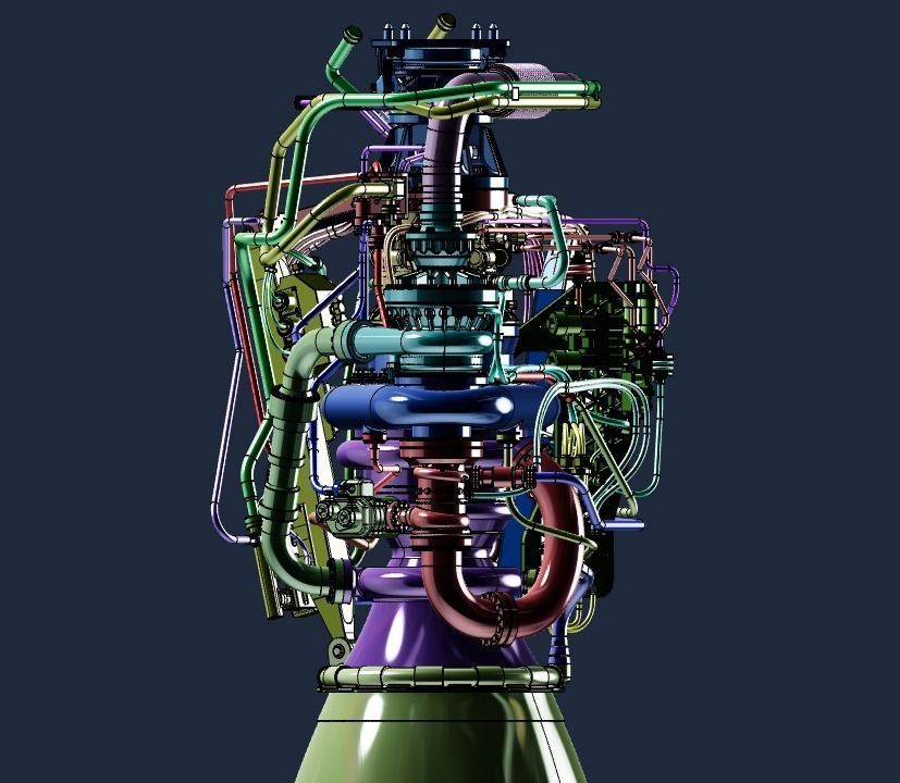 SpaceX Raptor 1 engine 3D print model_9