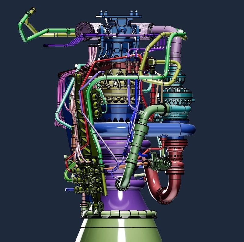 SpaceX Raptor 1 engine 3D print model_8
