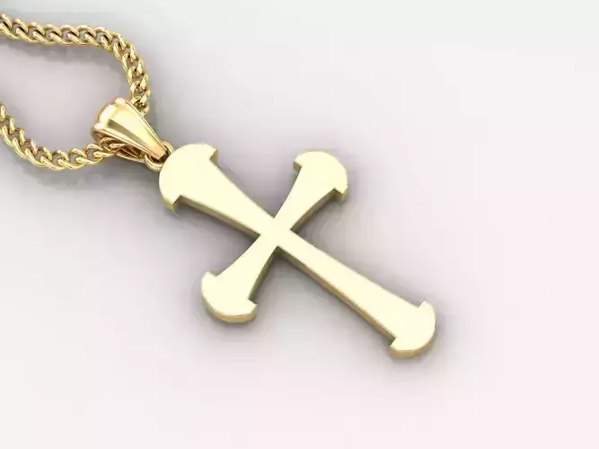 Light Gold 18K Cross Pendant 1CP050