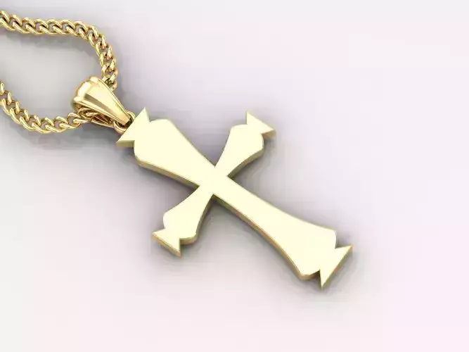 Light Gold 18K Cross Pendant 1CP048