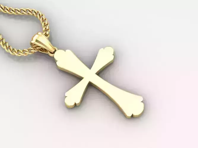 Light Gold 18K Cross Pendant 1CP047