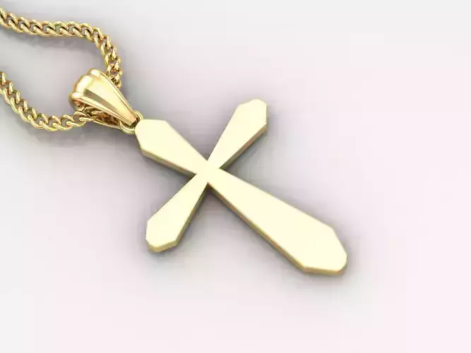 Light Gold 18K Cross Pendant 1CP046 3D print model