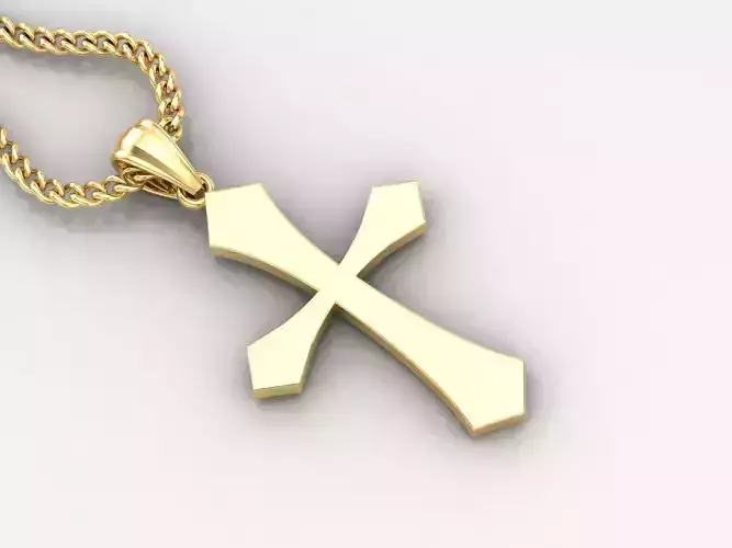 Light Gold 18K Cross Pendant 1CP044