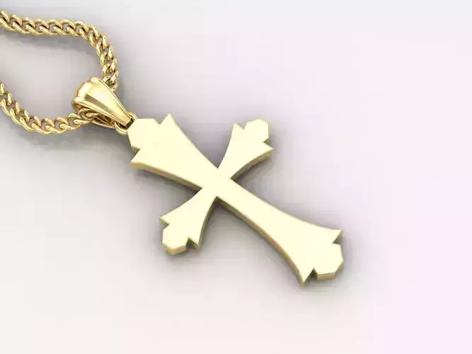 Light Gold 18K Cross Pendant 1CP042