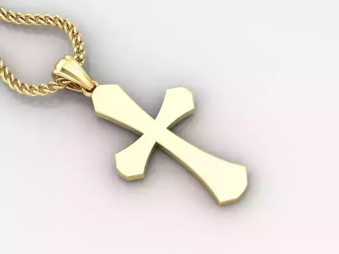 Light Gold 18K Cross Pendant 1CP041