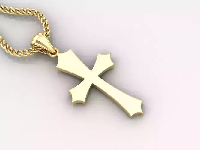 Light Gold 18K Cross Pendant 1CP039
