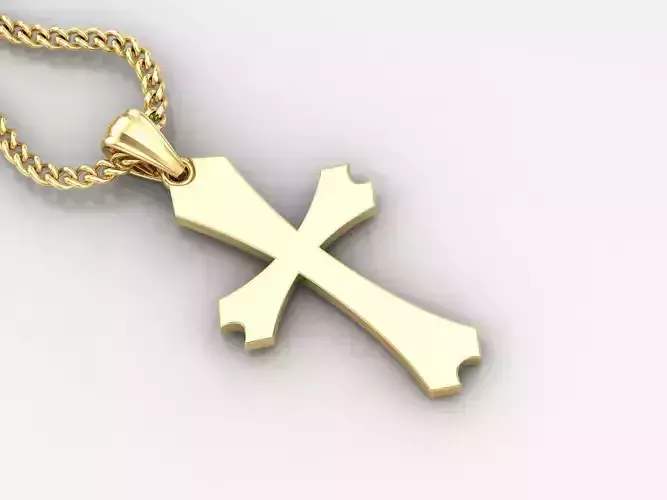 Light Gold 18K Cross Pendant 1CP037