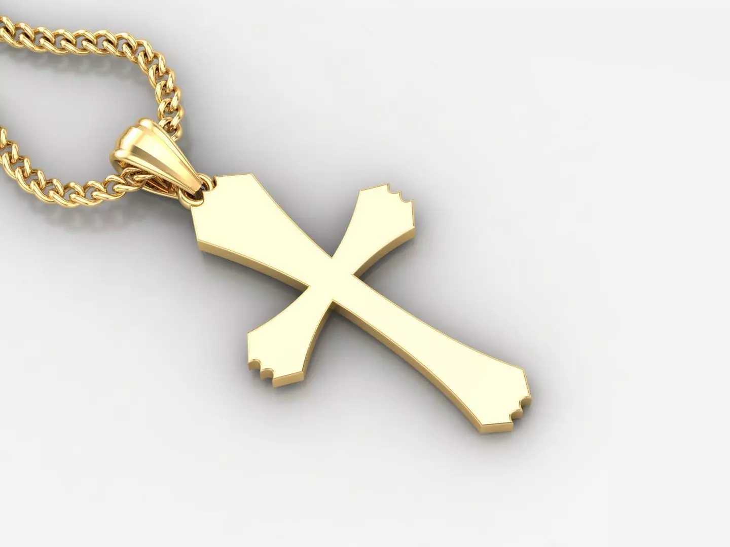 Light Gold 18K Cross Pendant 1CP036 3D print model