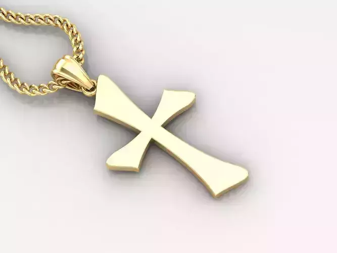 Light Gold 18K Cross Pendant 1CP034