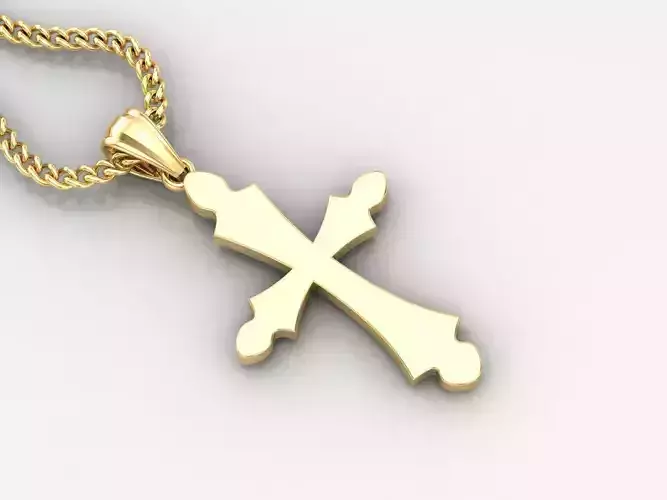 Light Gold 18K Cross Pendant 1CP032