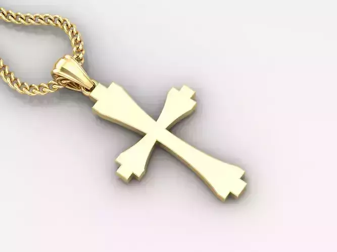 Light Gold 18K Cross Pendant 1CP030
