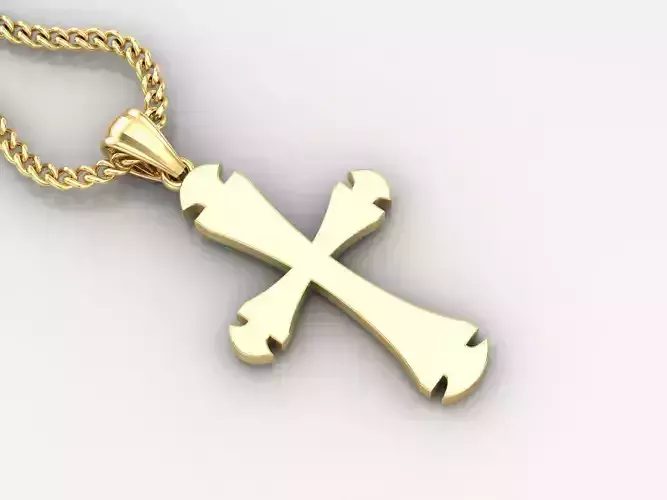 Light Gold 18K Cross Pendant 1CP029