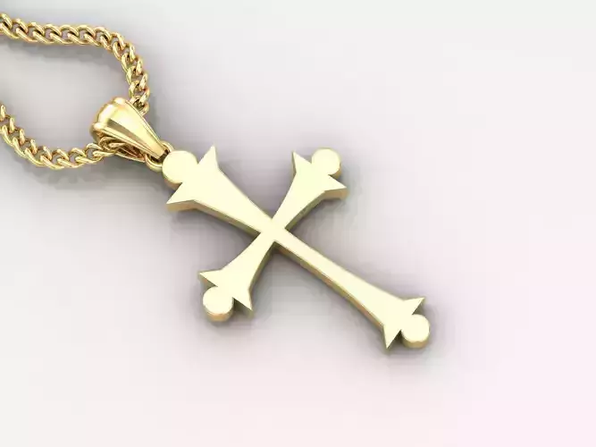 Light Gold 18K Cross Pendant 1CP028