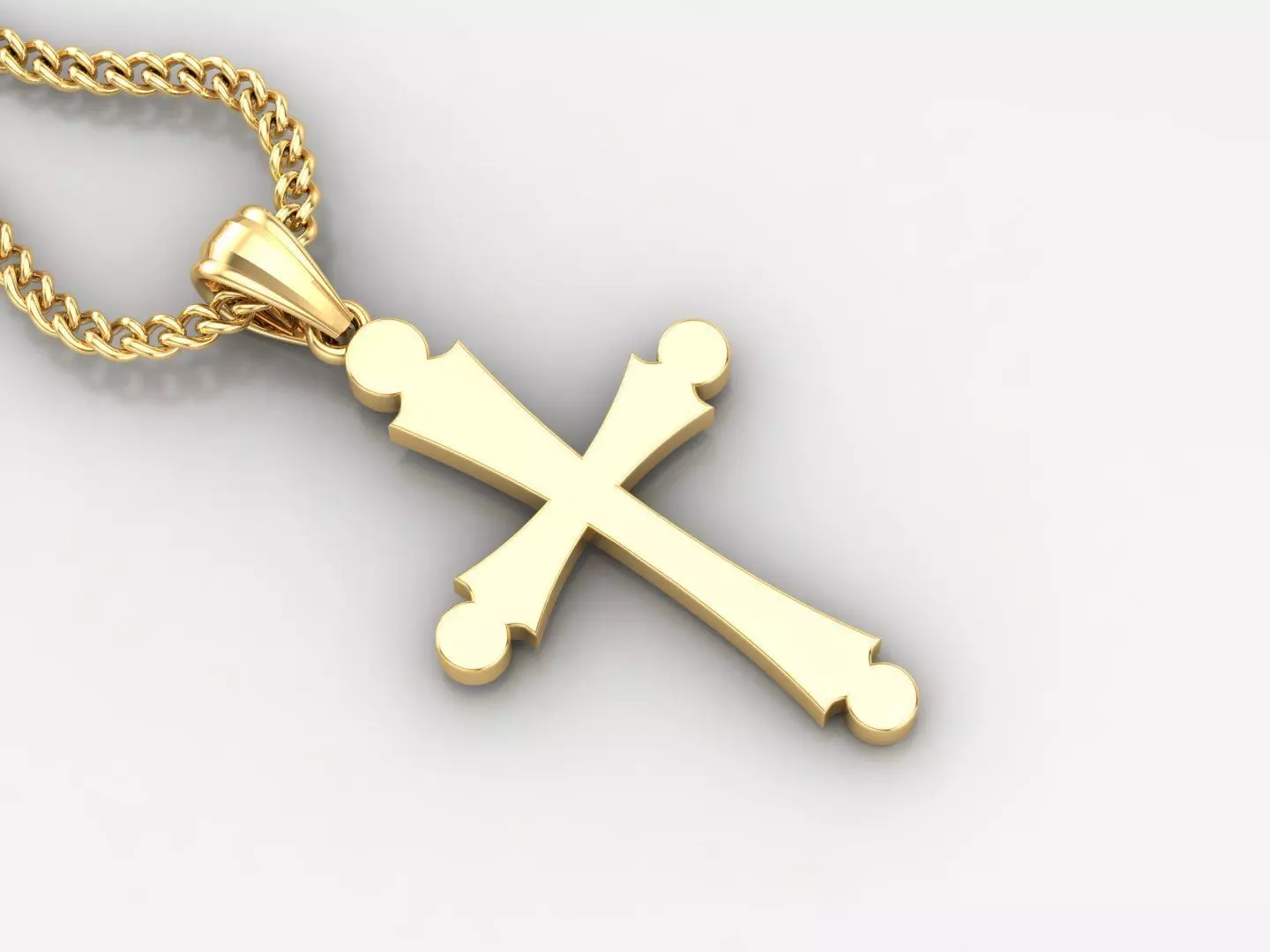 Light Gold 18K Cross Pendant 1CP027 3D print model