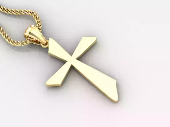 Light Gold 18K Cross Pendant 1CP024