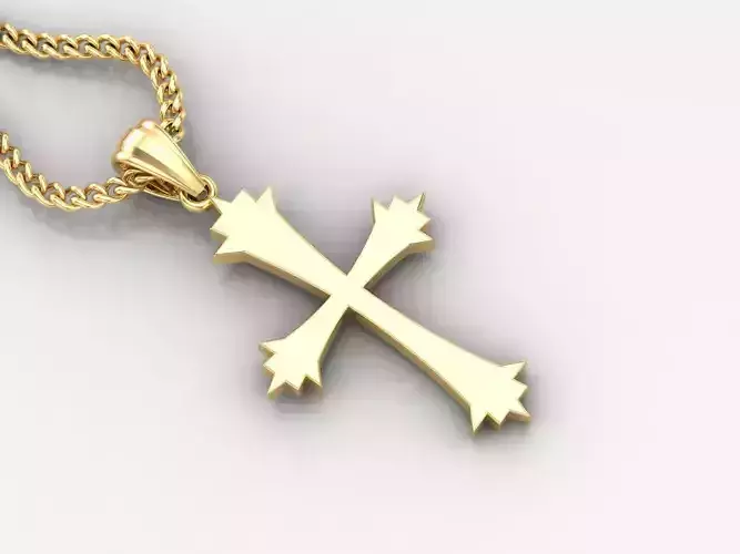 Light Gold 18K Cross Pendant 1CP021