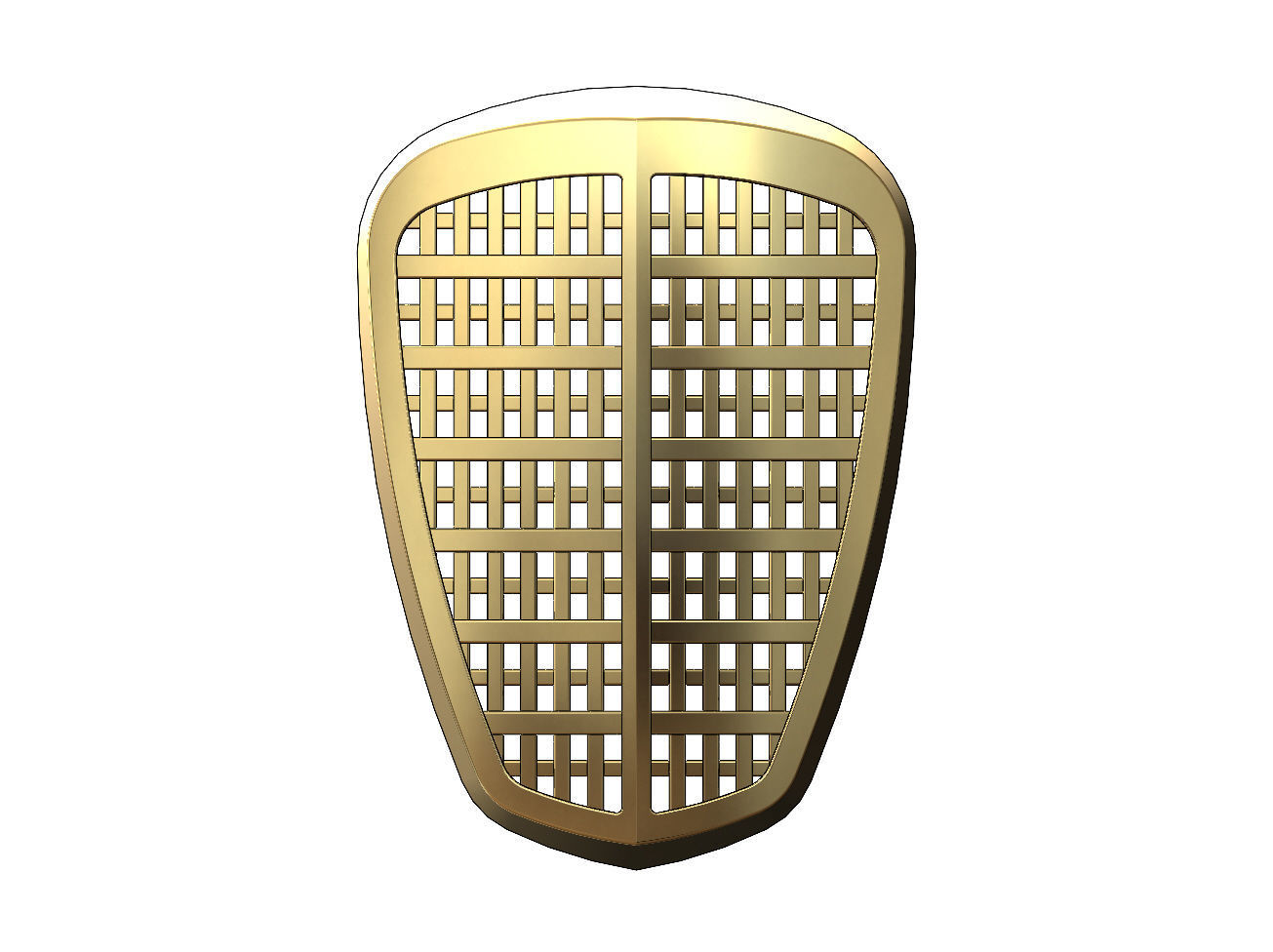 Car grill vintage relief and decor element 3D print model_1