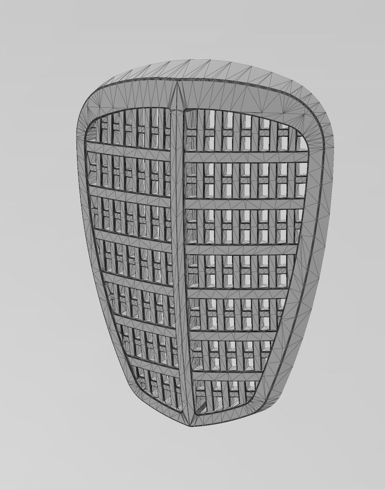 Car grill vintage relief and decor element 3D print model_12