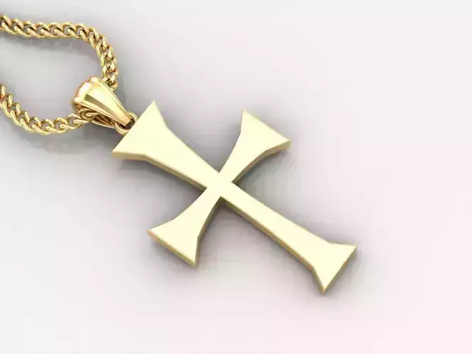 Light Gold 18K Cross Pendant 1CP019 3D print model