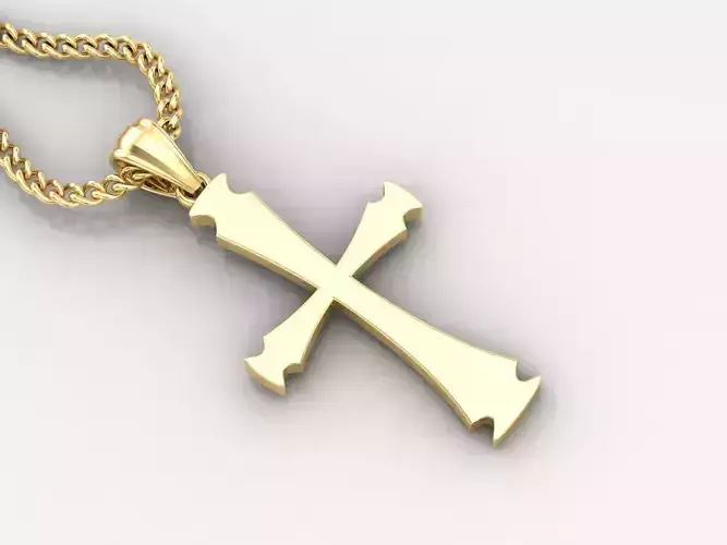 Light Gold 18K Cross Pendant 1CP015 3D print model