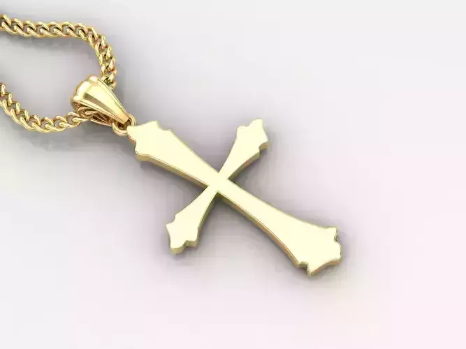 Light Gold 18K Cross Pendant 1CP014 3D print model