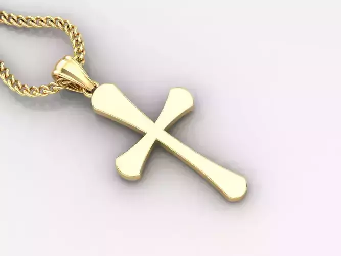 Light Gold 18K Cross Pendant 1CP011 3D print model