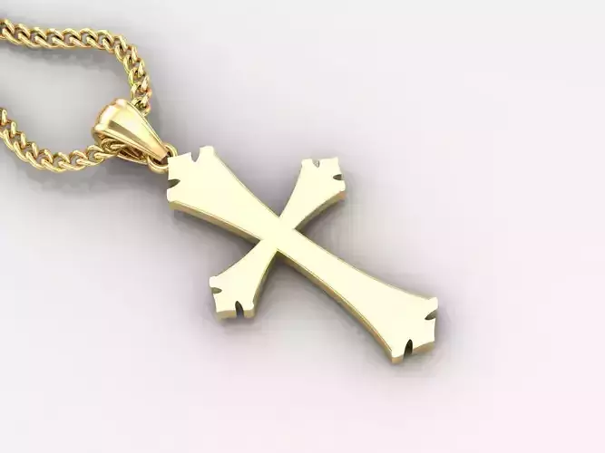Light Gold 18K Cross Pendant 1CP009 3D print model