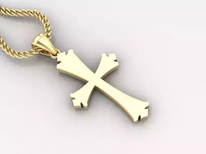 Light Gold 18K Cross Pendant 1CP008 3D print model