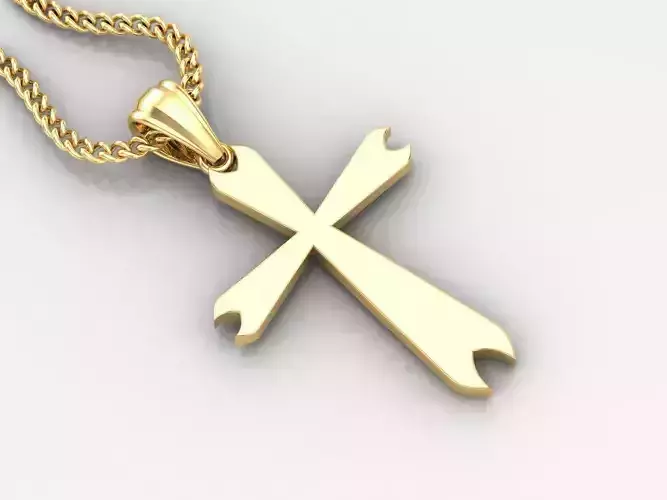 Light Gold 18K Cross Pendant 1CP005 3D print model
