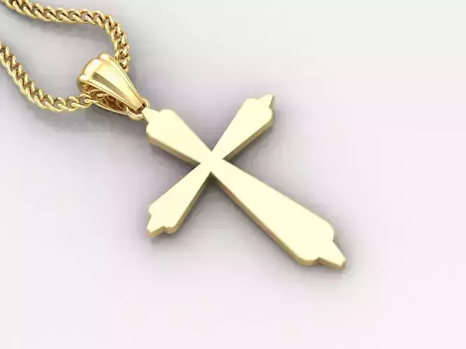 Light Gold 18K Cross Pendant 1CP003 3D print model