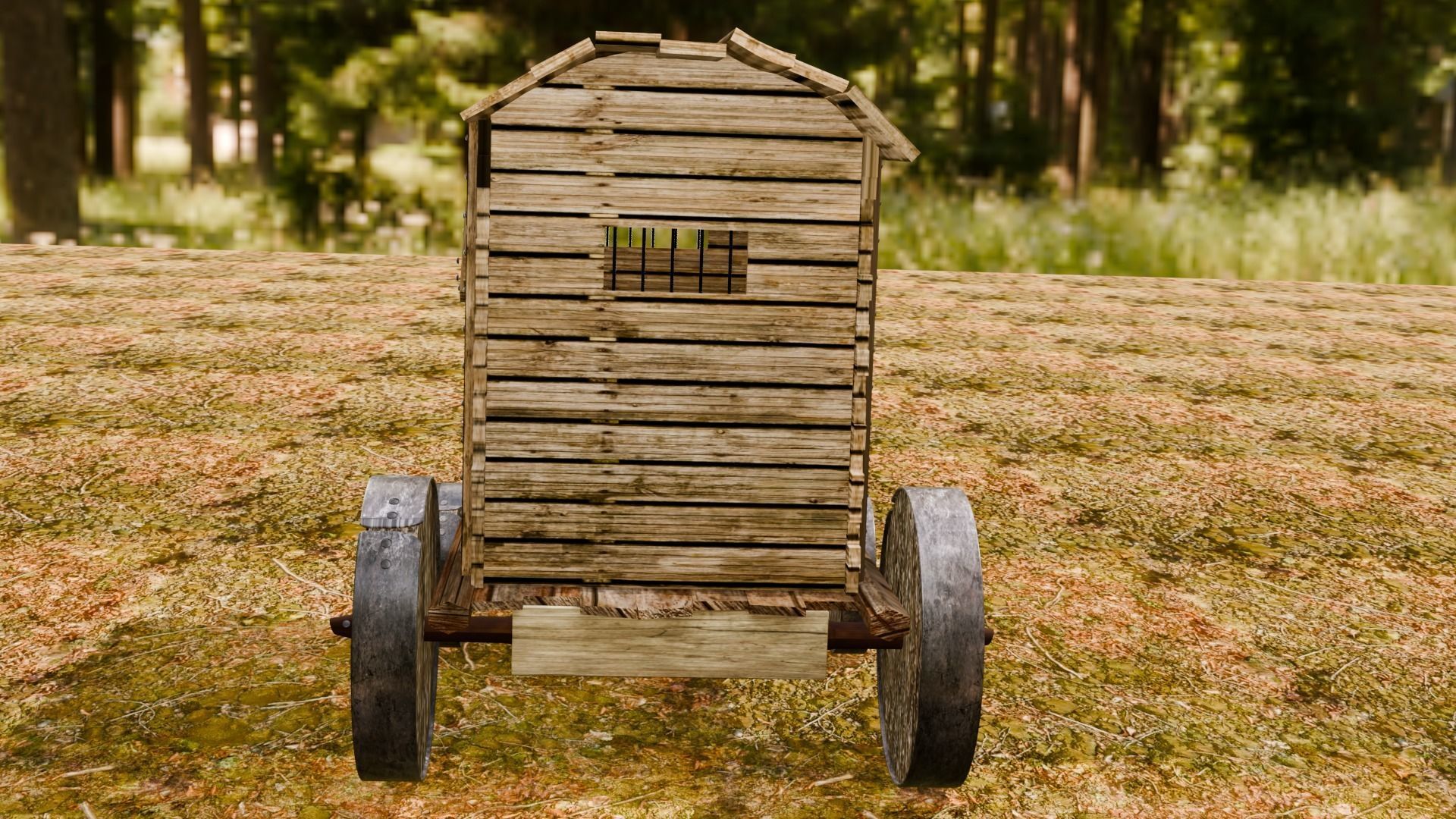 MEDIEVAL PRISON WAGON 3D model_7