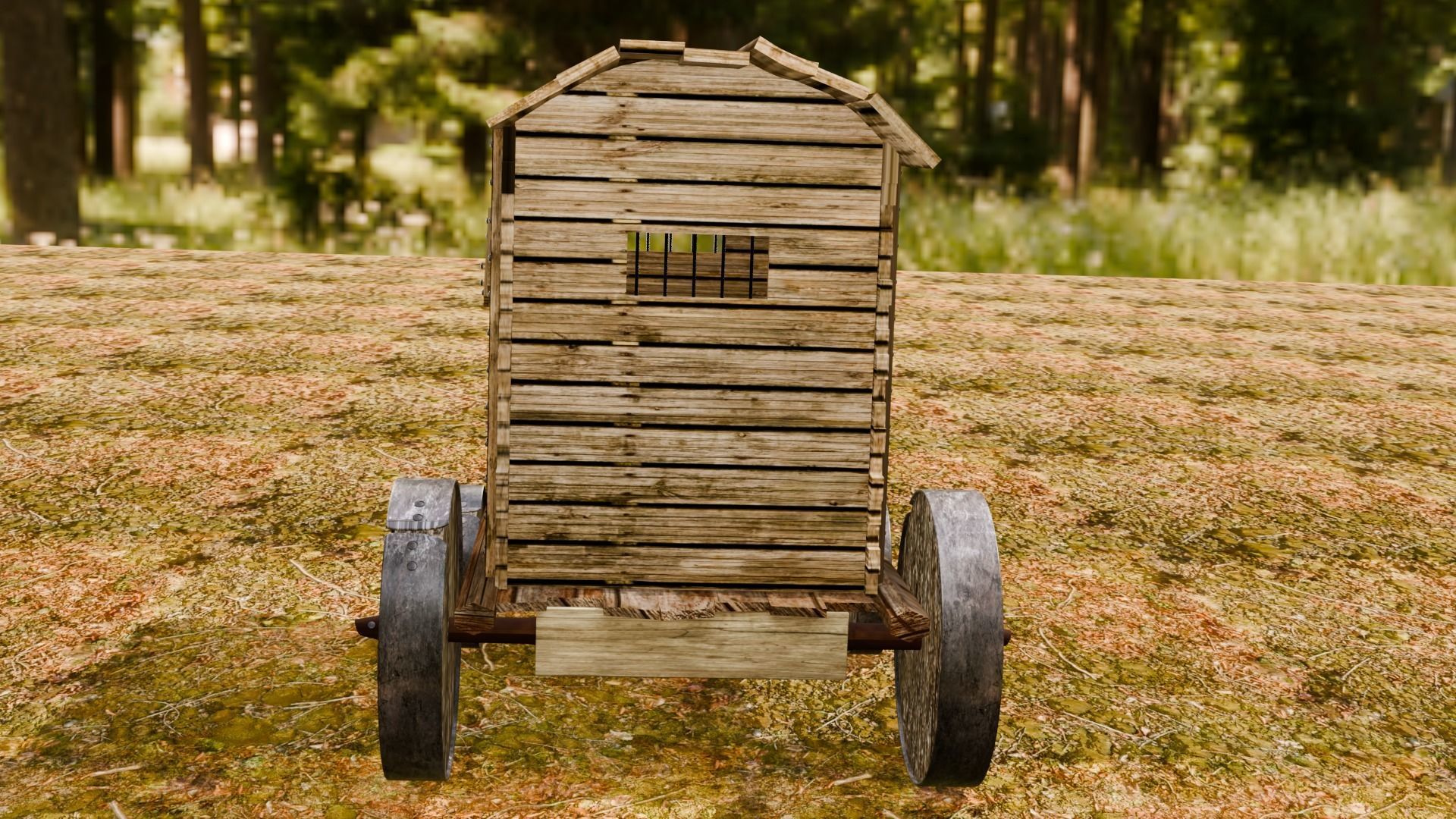 MEDIEVAL PRISON WAGON 3D model_3