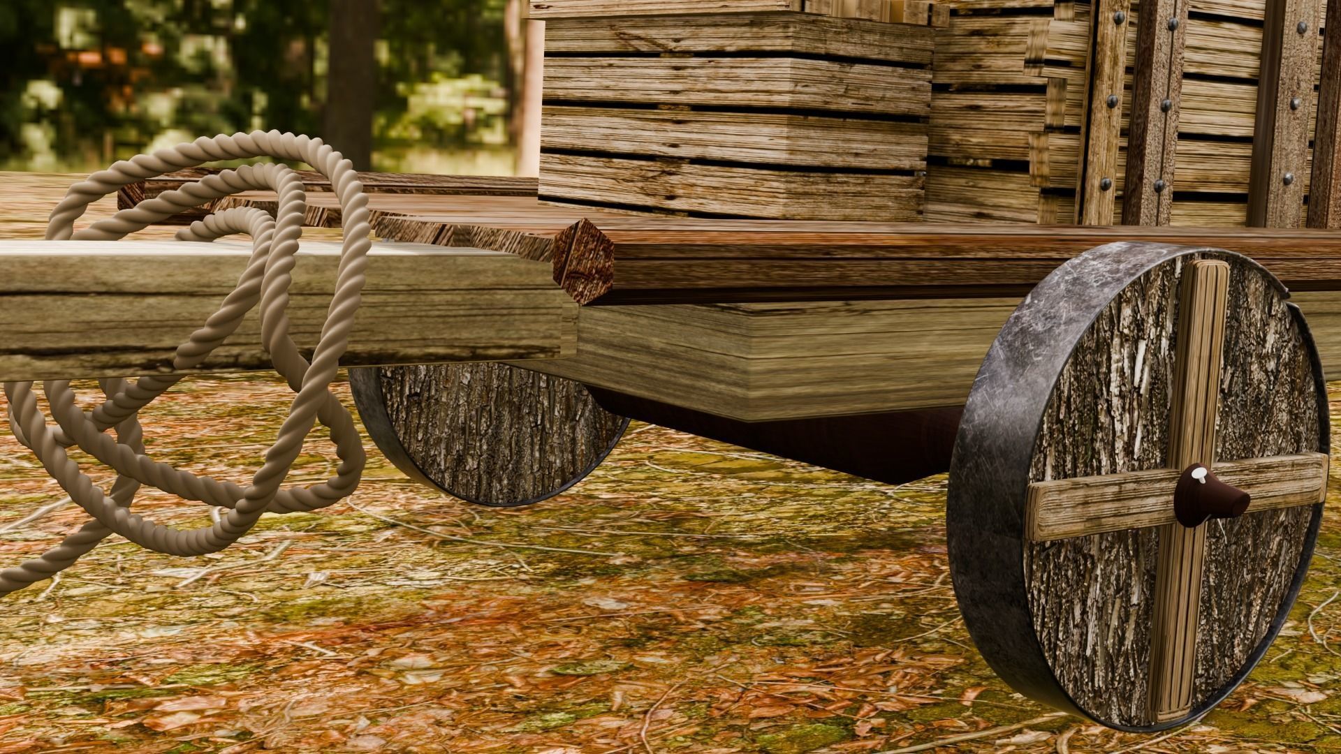 MEDIEVAL PRISON WAGON 3D model_2