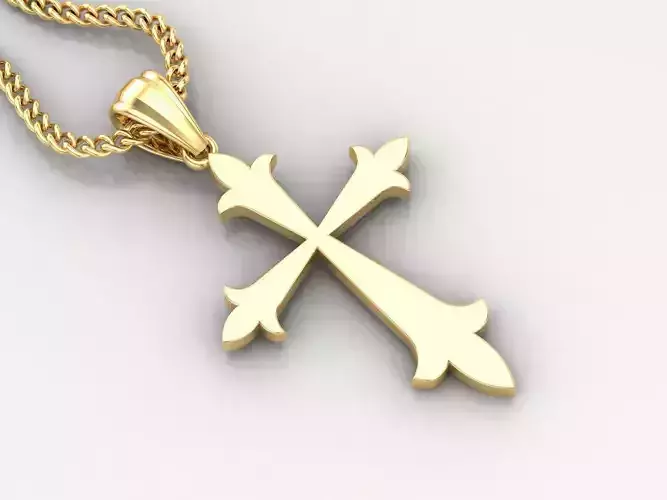 Light Gold 18K Cross Pendant 1CP002 3D print model
