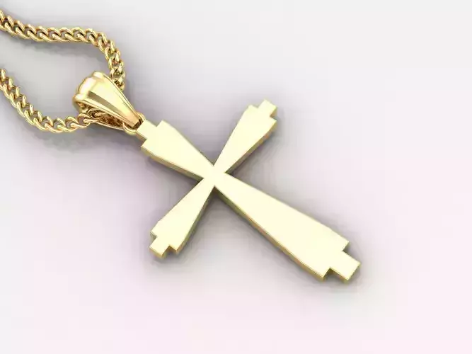 Light Gold 18K Cross Pendant 1CP001 3D print model