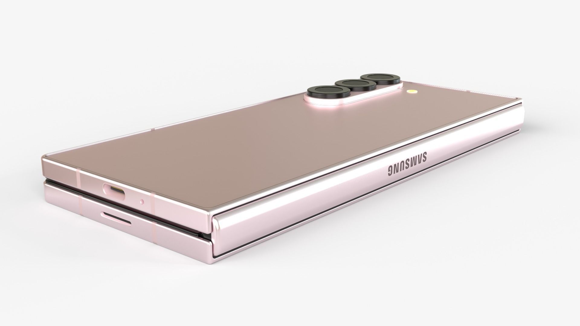 Samsung Galaxy Z Fold 6 Pink with pencil 3D model_2