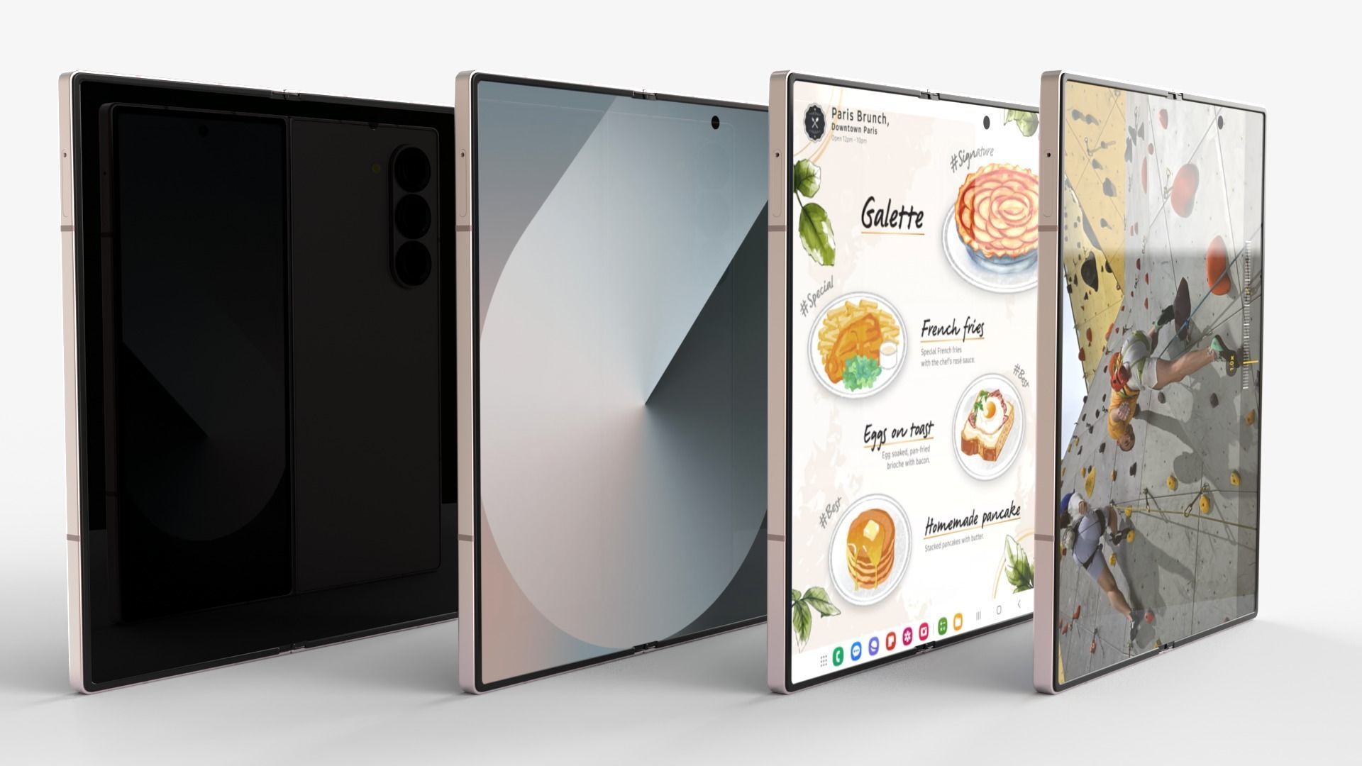 Samsung Galaxy Z Fold 6 Pink with pencil 3D model_4