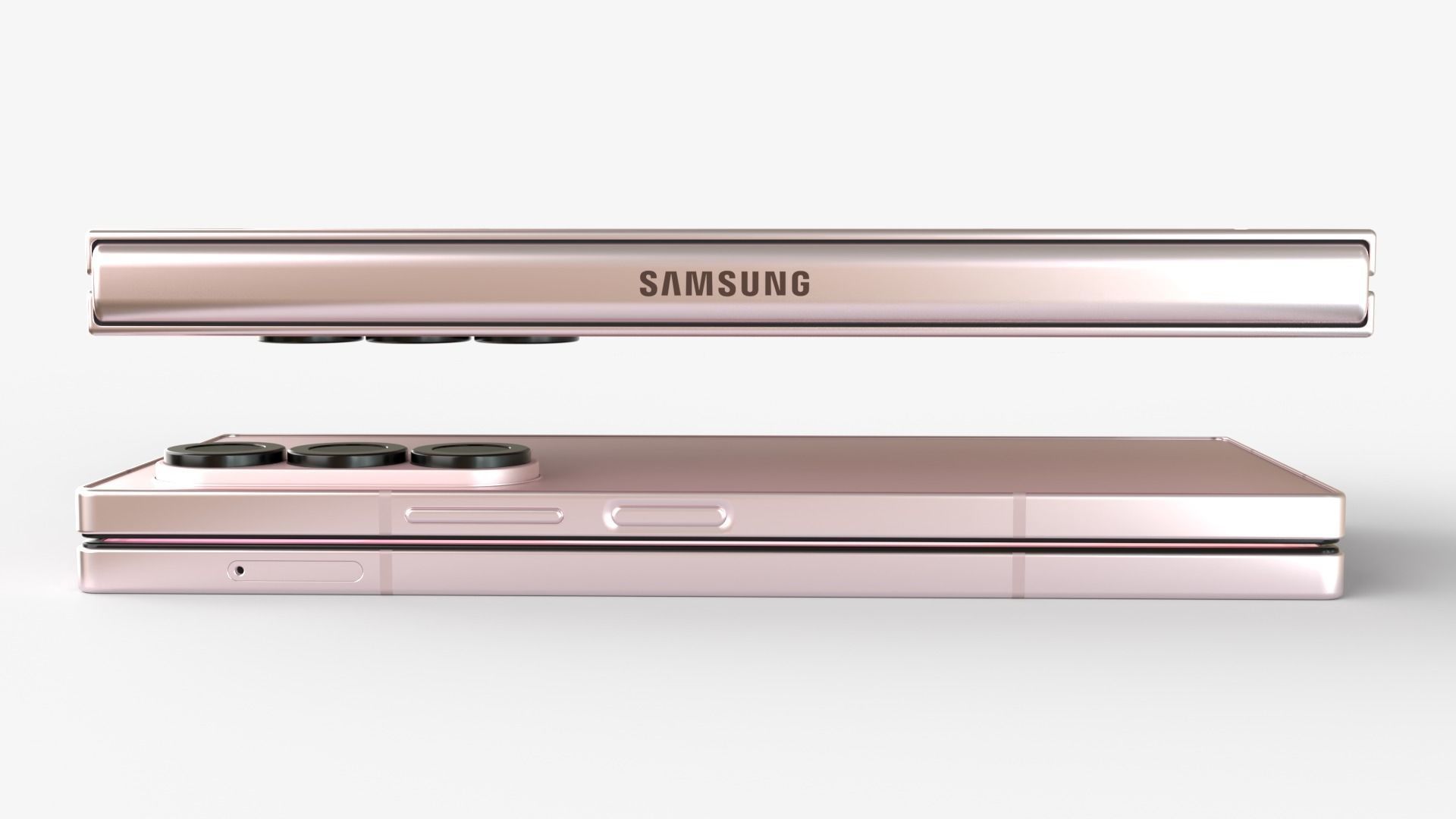 Samsung Galaxy Z Fold 6 Pink with pencil 3D model_6