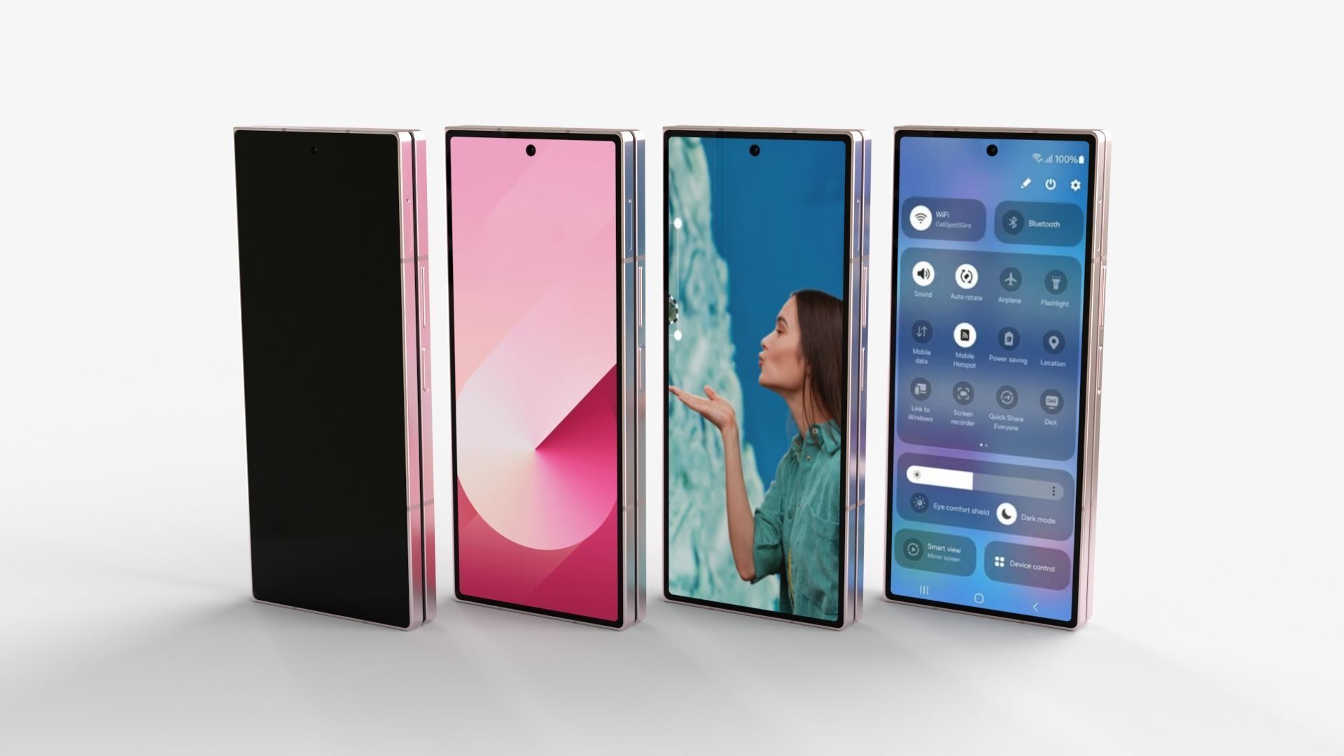 Samsung Galaxy Z Fold 6 Pink with pencil 3D model_5