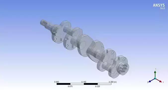 Crankshaft 3d model design editable part