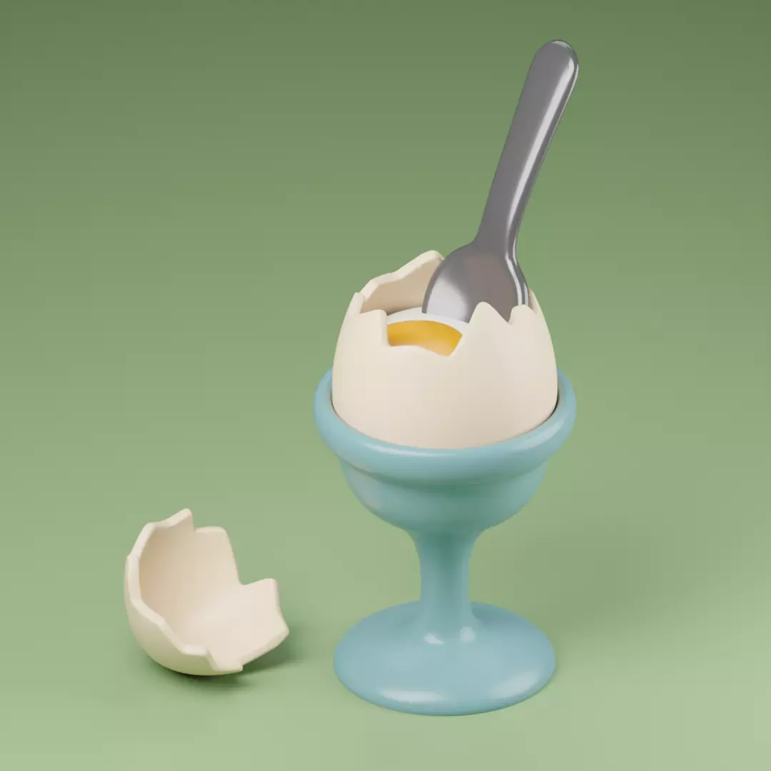 Egg a la coque 3D model_0