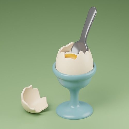 Egg a la coque 3D model