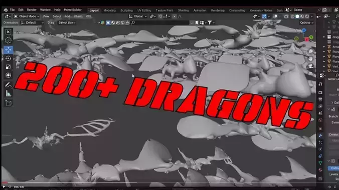 Dragons Free sample Free 3D model