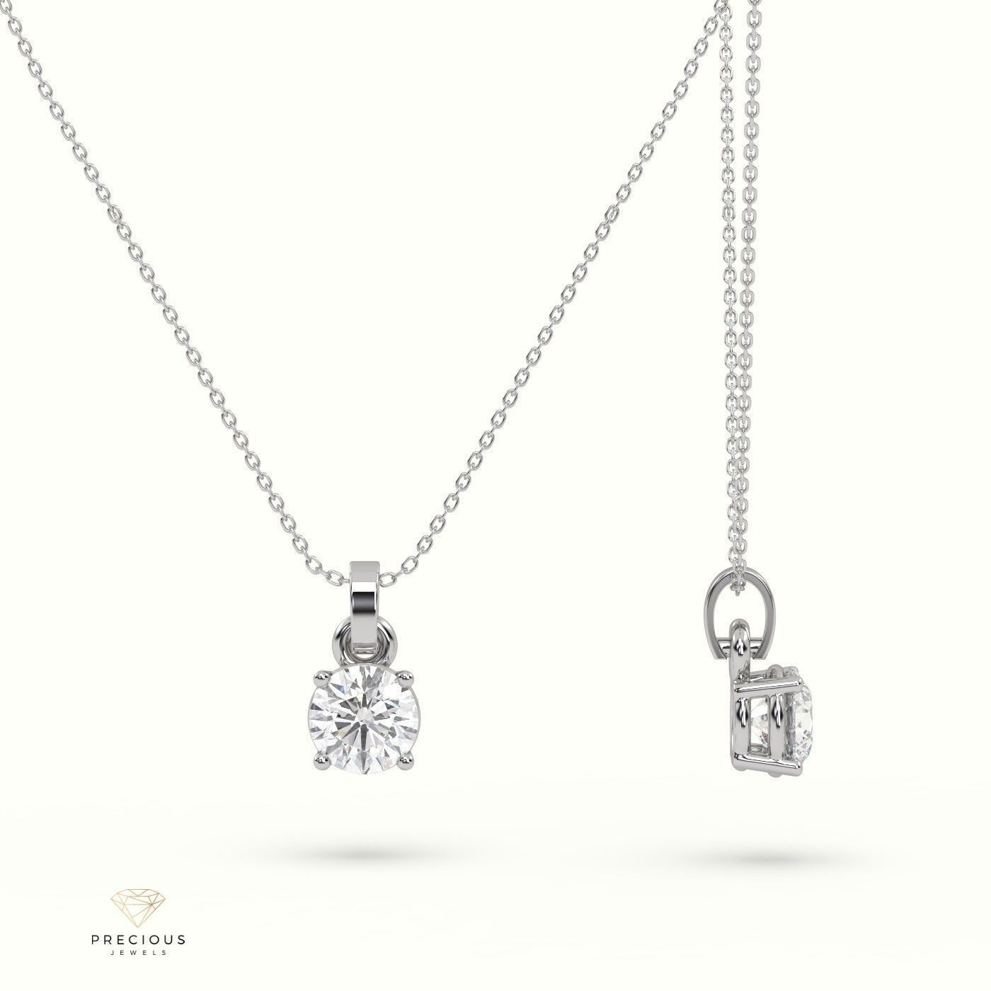 Solitaire Pendant 4 Prongs 1 Ct incl professional renderings 3D print model_1
